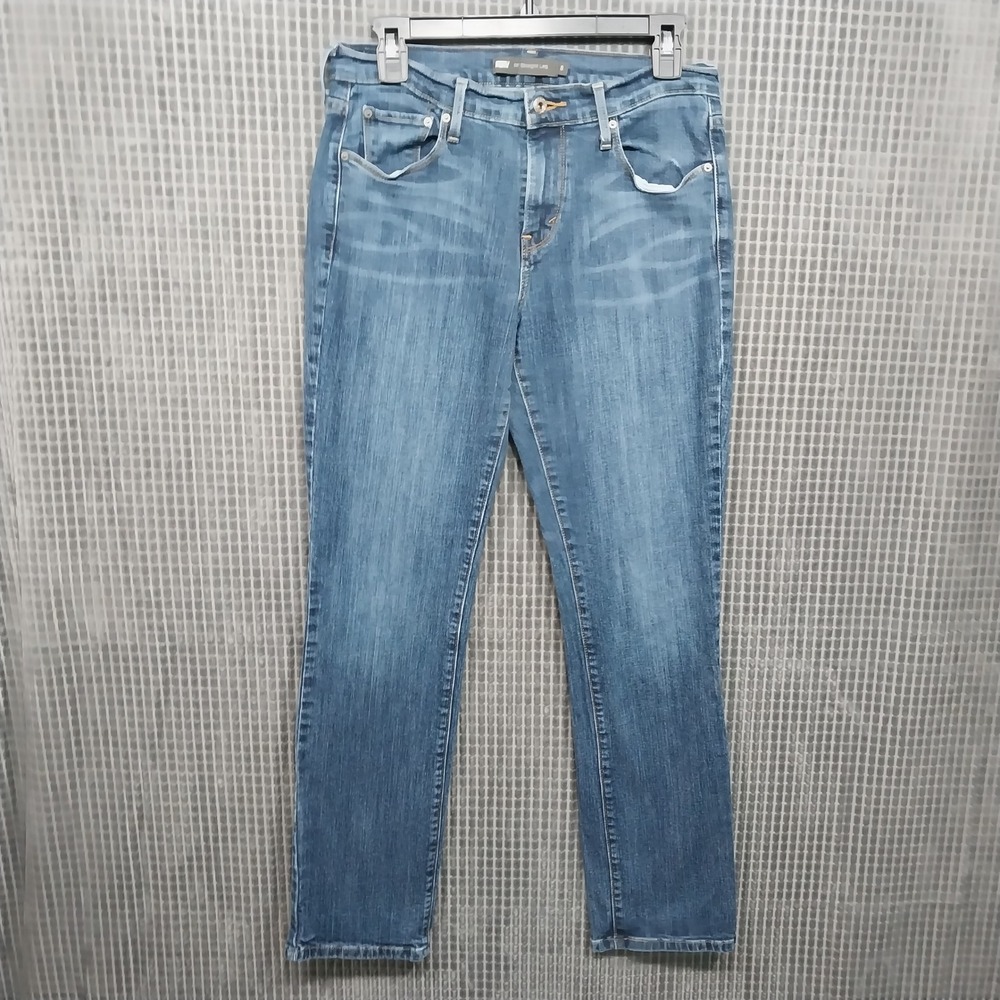 Levi's Womens 505 Straight Leg Stretch Denim Jeans 8 Medium Blue